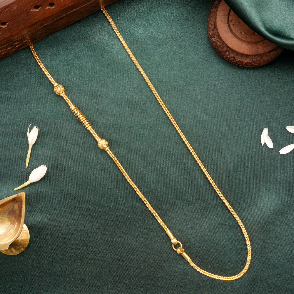 Spiral Ball Mugappu Gold Chain