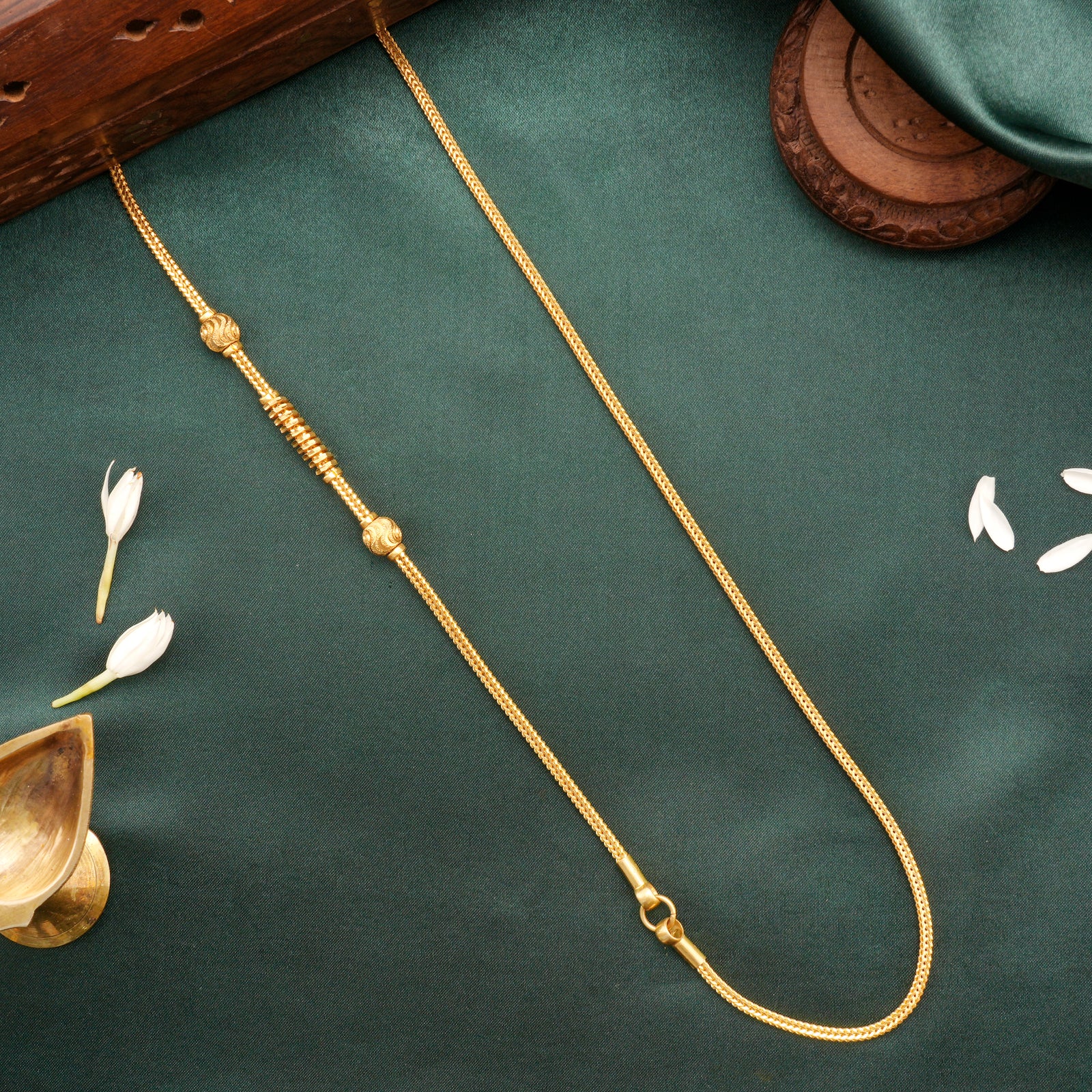 Spiral Ball Mugappu Gold Chain