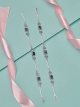 Royal Black Stone Fancy Anklet