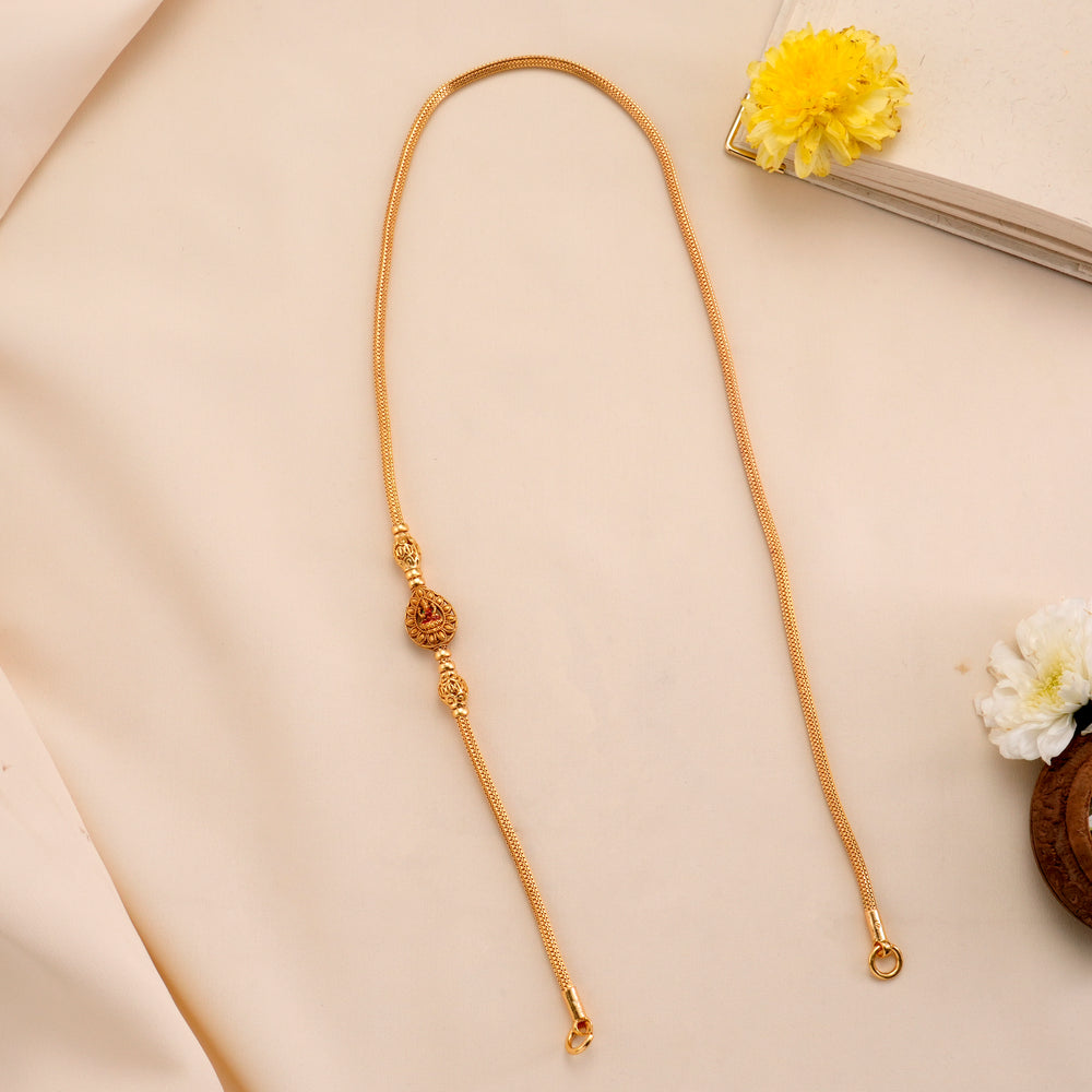 Leaf Lakshmi Gold Plated Mugappu Chain
