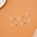Minimal Mickey Mouse Silver Baby Anklets