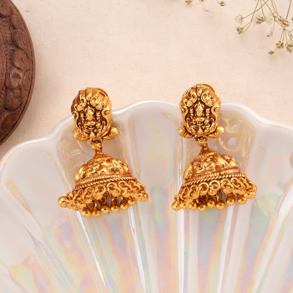 Shining Nagas Lakshmi Gold Plated Jhumkas