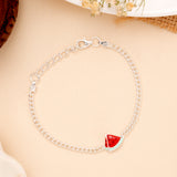 Watermelon Slice Enamel Baby Silver Bracelet