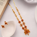 Divine Lakshmi Paper Casting Golden Necklace Set