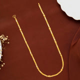 Traditional Leaf Pattern Dual Tone Gold Chain