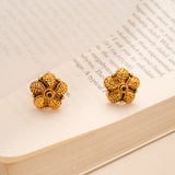 Textured Floral Antique Kundan Stud