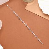 Charm Purple Triangular Stone Silver Women’s Bracelet