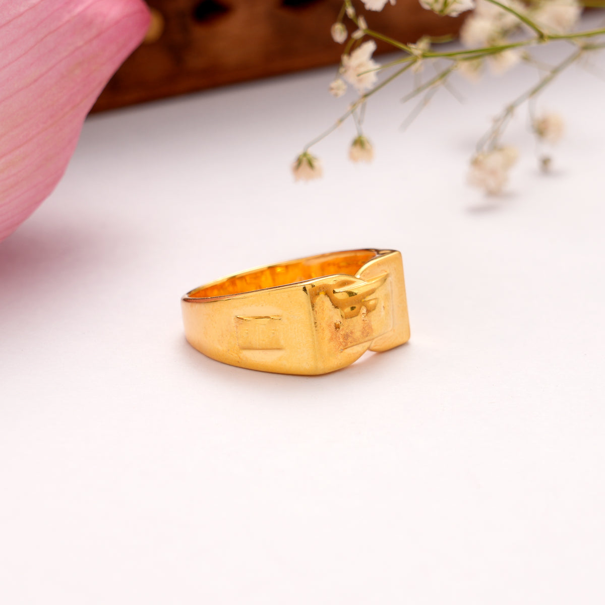 Modern Style Golden Ring for Men