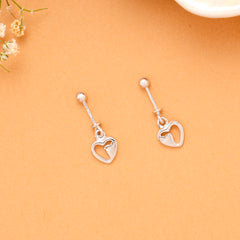 Half Heart Love Silver Koppu Earrings