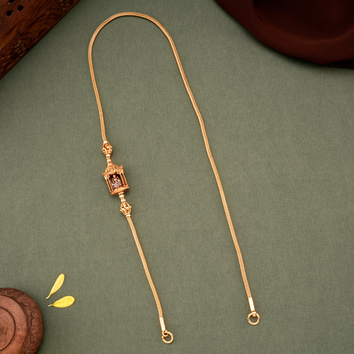 Elegant Lakshmi Gold-Plated Mugappu Chain |Sri Anu Jewellers