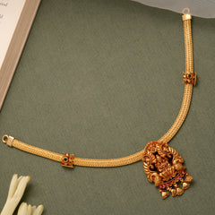Divine Nagas Lakshmi Peacock Golden Necklace