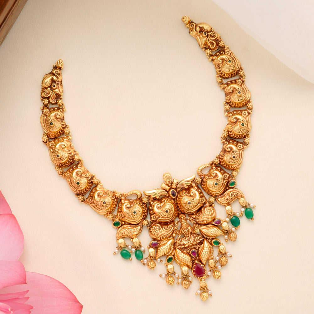 Leaf Ruby Nagas Lakshmi Necklace