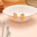 Dual Shade Gold Flower Stud