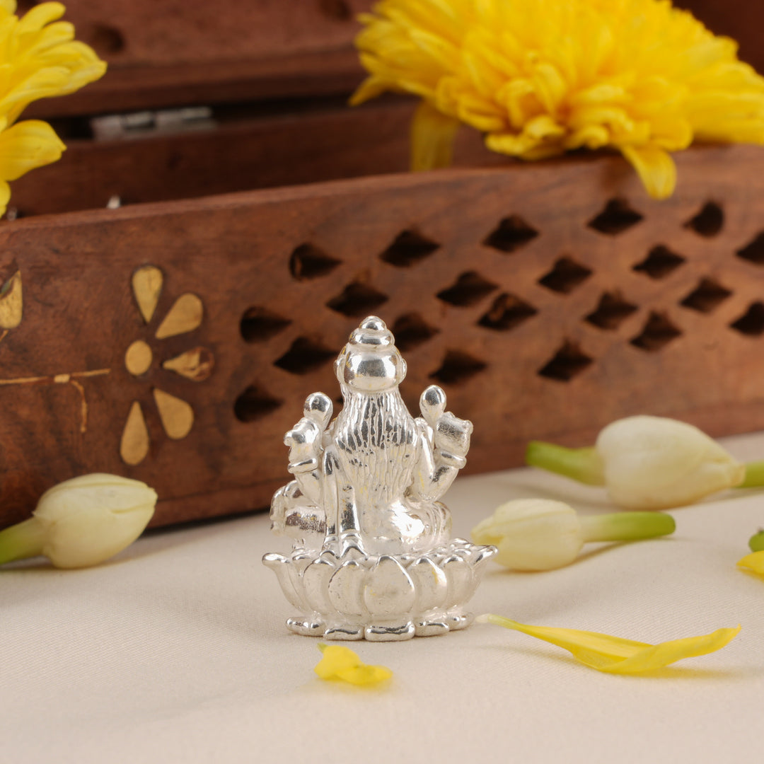 Traditional Silver Statue of Goddess Lakshmi