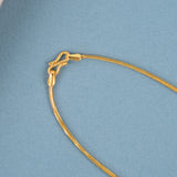 Stylish Textured Gold Oval Link Necklace