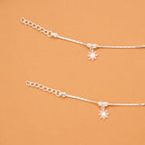 Multicolour Tri Floral Fancy Silver Baby Anklets