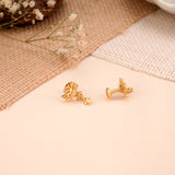 Bow Knot Design Casting Gold Plated Stud