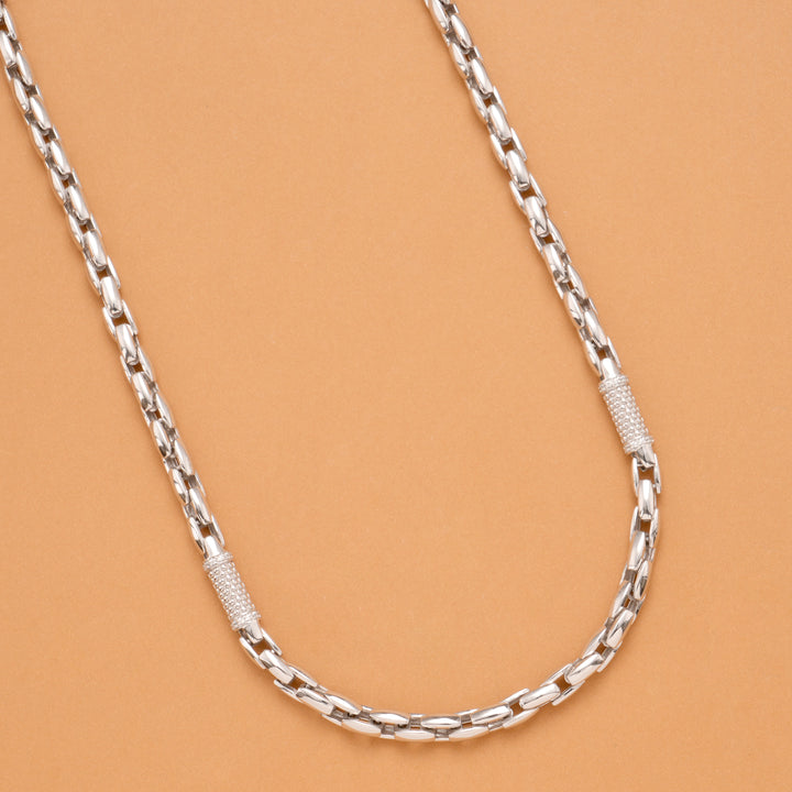 Stunning Spiral Link for Men’s Silver Chain