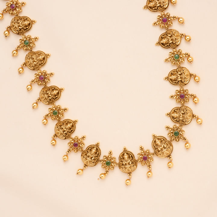 Multi Lakshmi Devi with Golden Ball Drops Haram