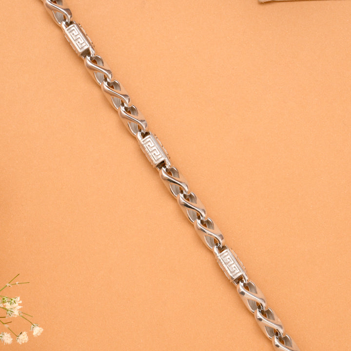 Strong Infinity Twisted Men's Silver Bracelet