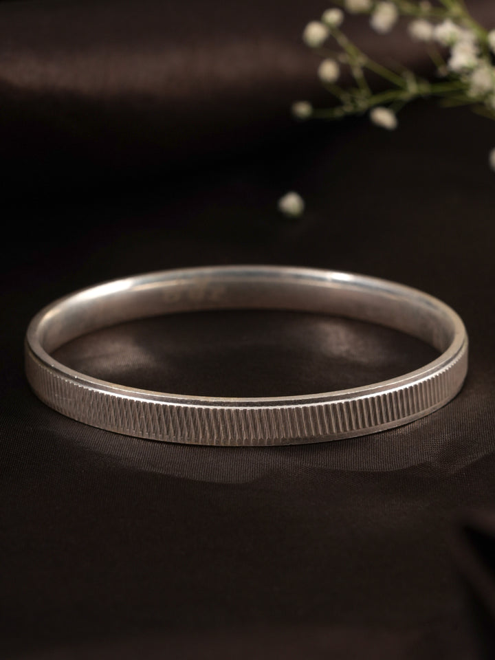 Cross Pattern Design Silver Men's Kada