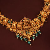 Nagas Lakshmi Green Beads Gold Necklace