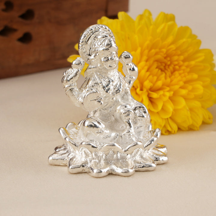 Sacred Lakshmi Shining Silver Statue