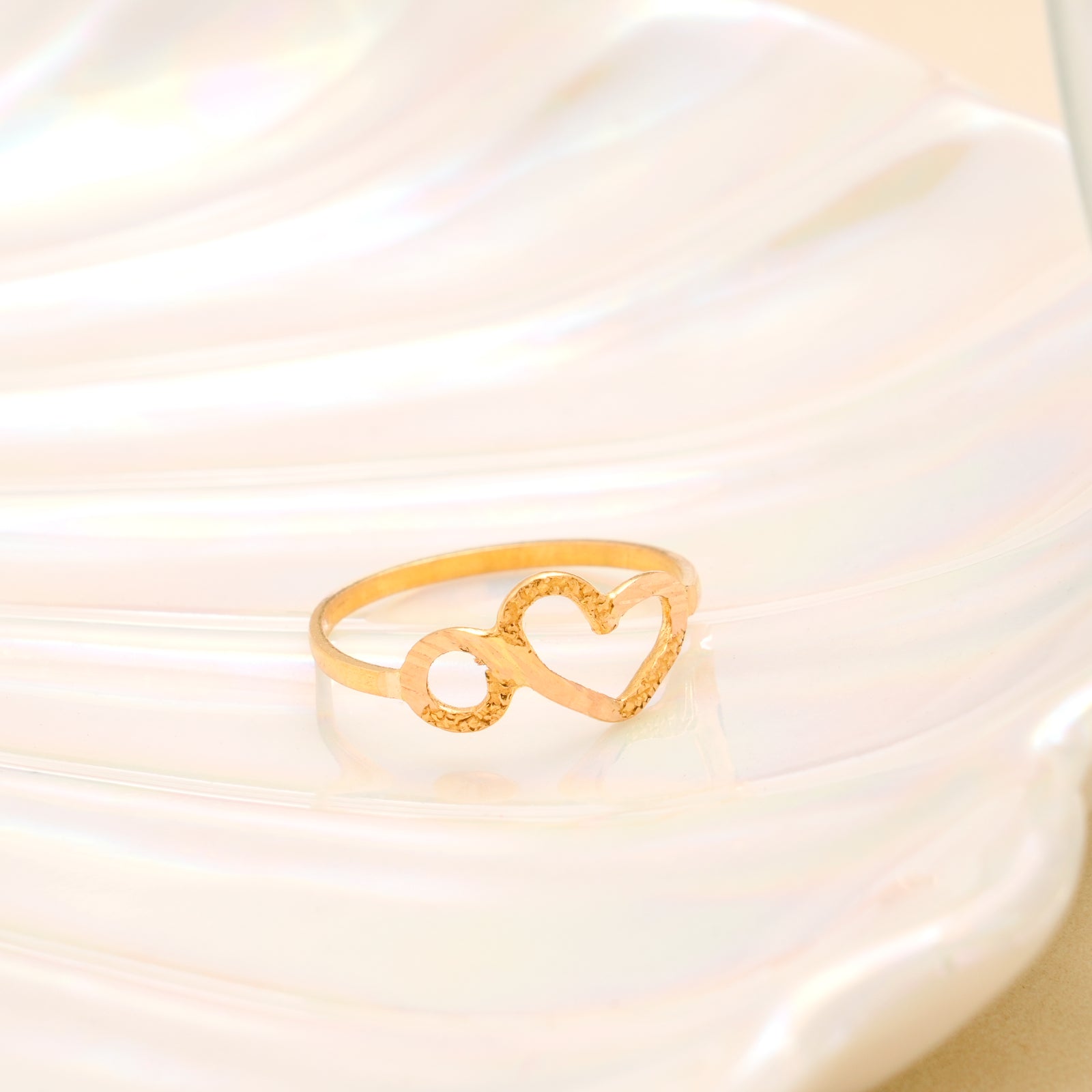 Love Knot Heart Gold Ring