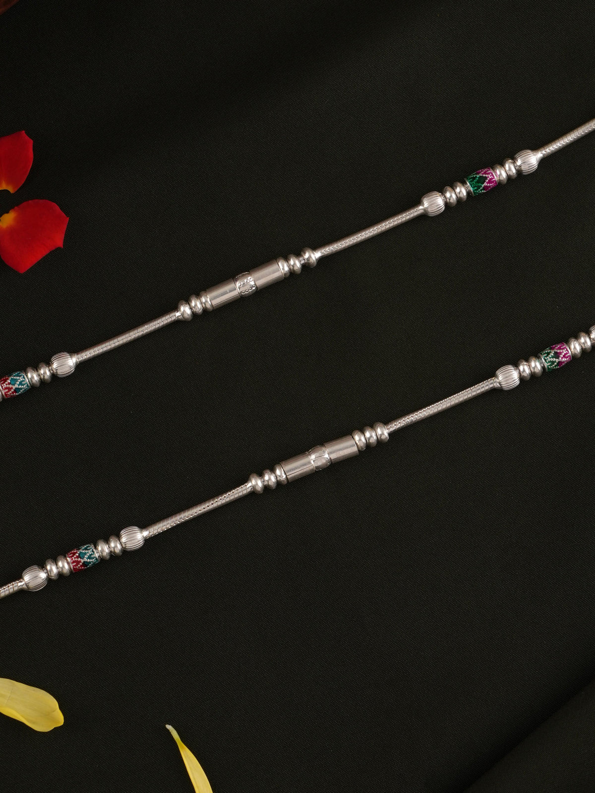 Barrel Payal Silver Anklet