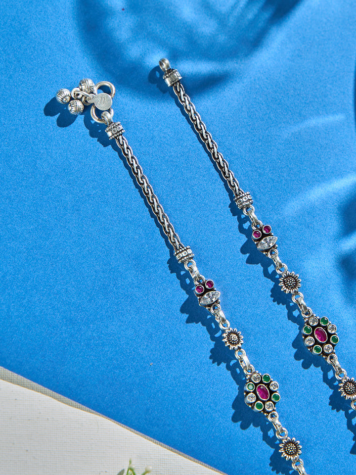Ruby Bloom Trail Antique Anklet