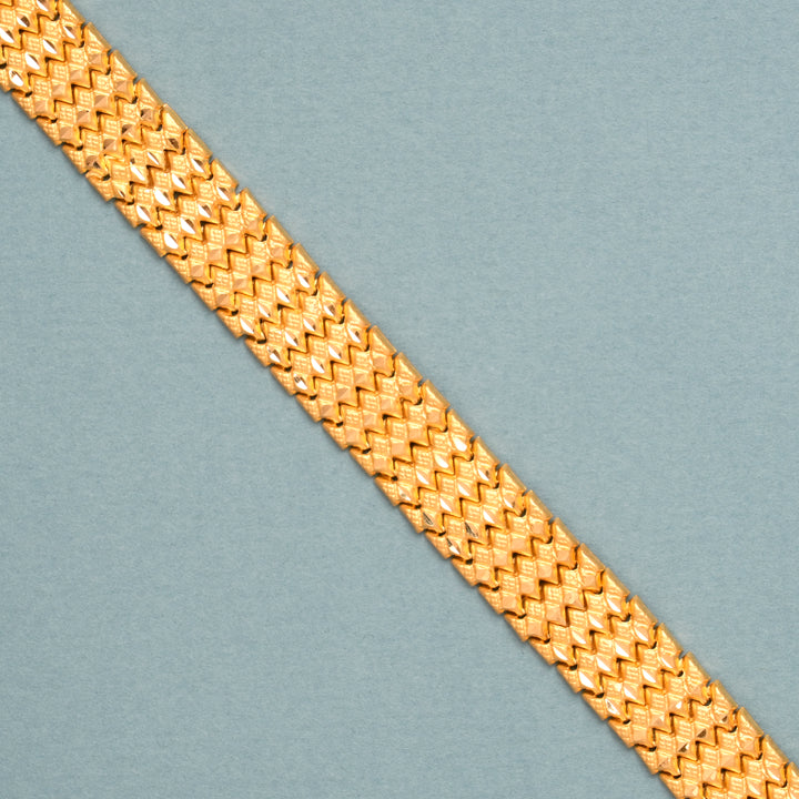 Geometric Wave Gold Bracelet for Men