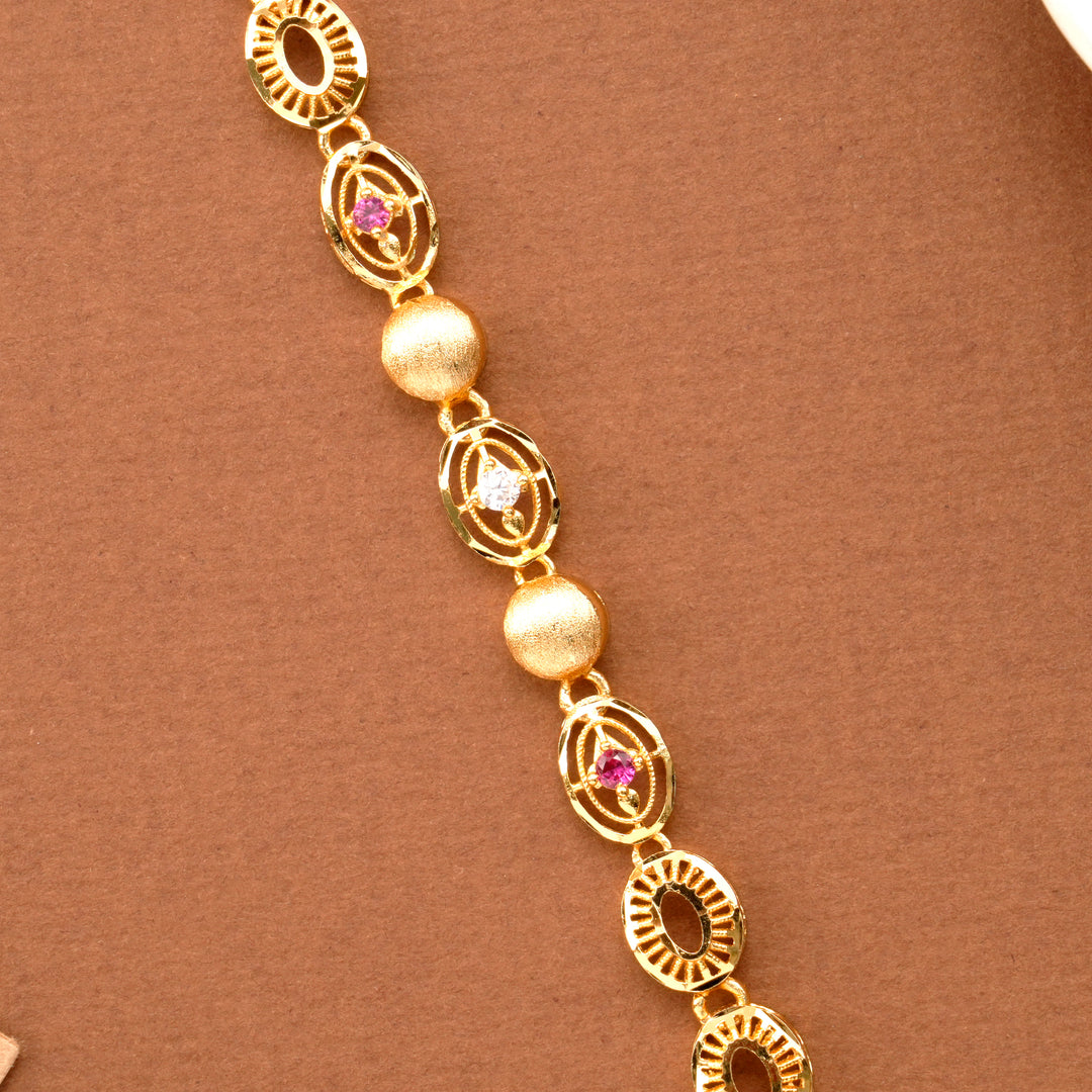 Oval Shape Link Gold Plated Bracelet