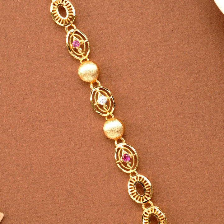 Oval Shape Link Gold Plated Bracelet