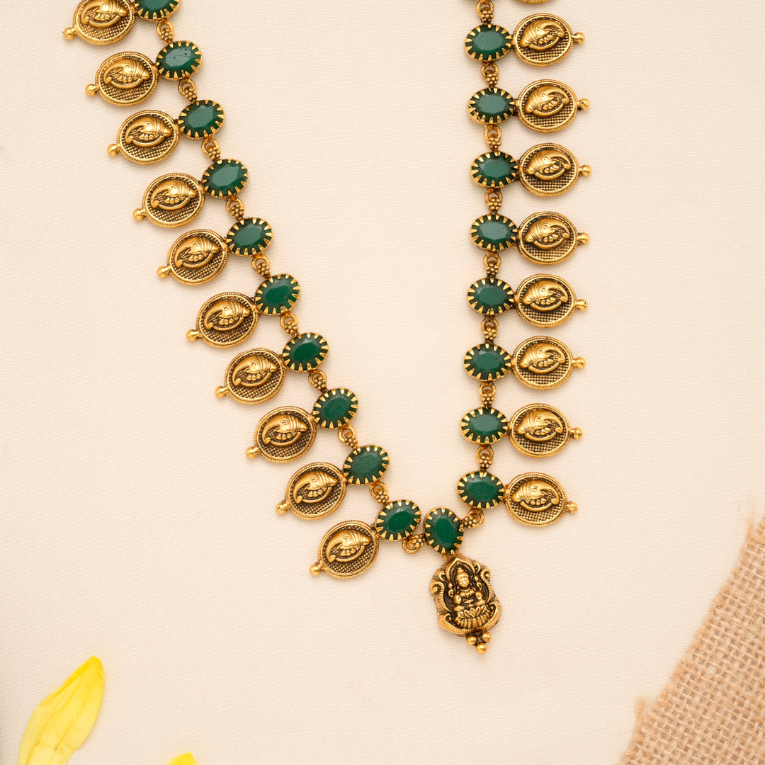 Divine Lakshmi with Ganesha Golden Mango Haram