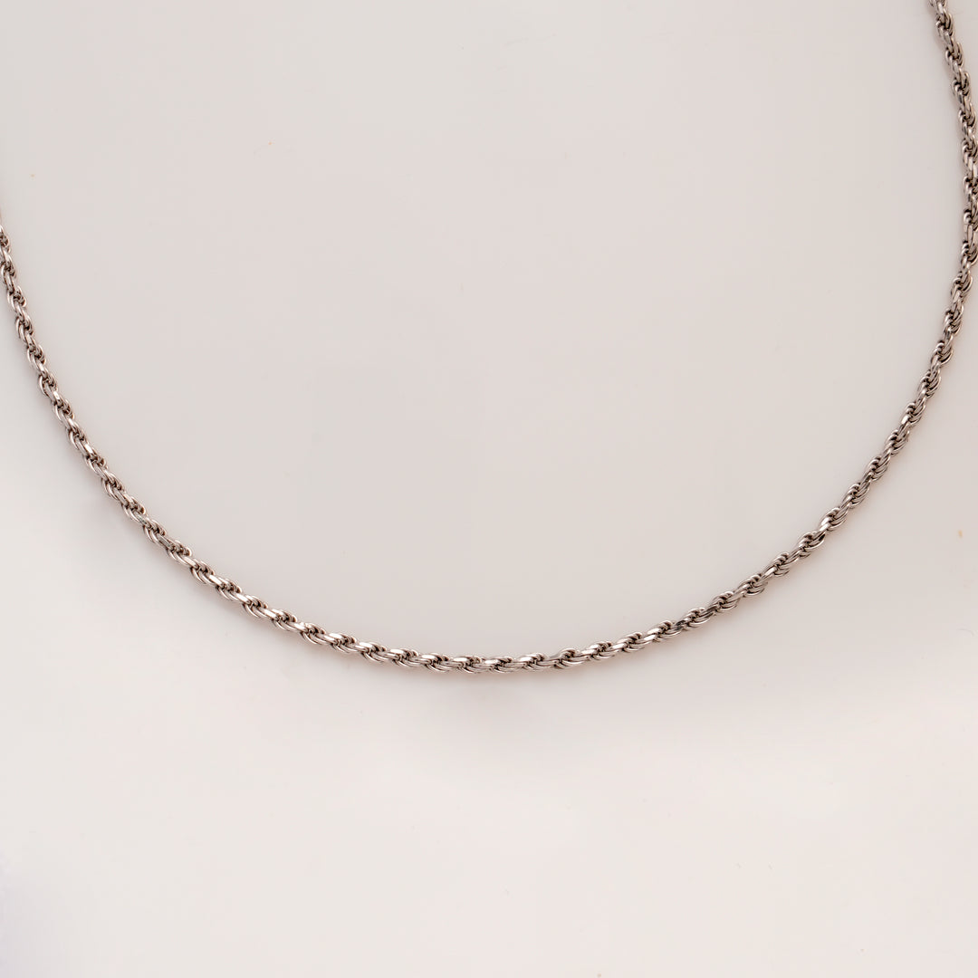 Radiant Silver Rope Design Chain
