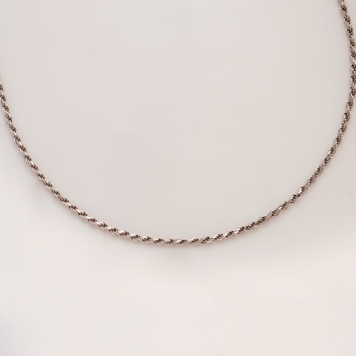 Radiant Silver Rope Design Chain