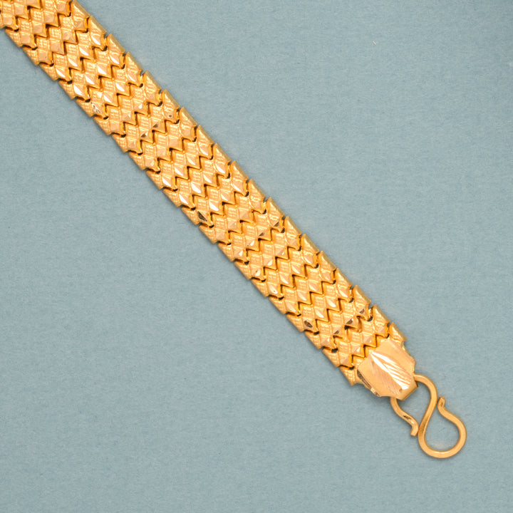 Geometric Wave Gold Bracelet for Men