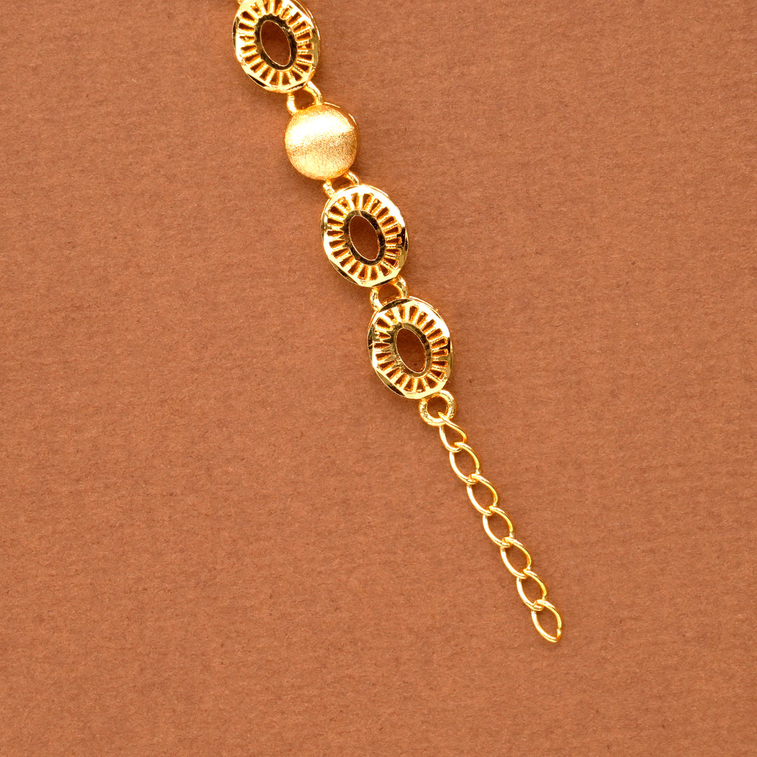 Oval Shape Link Gold Plated Bracelet