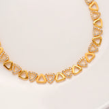 Triangular Pattern Golden Necklace Set