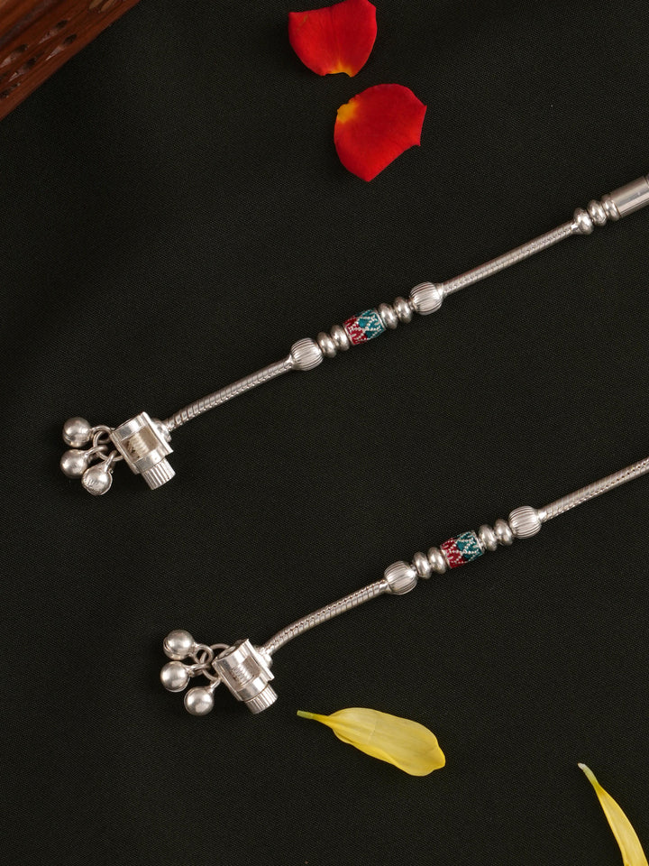 Barrel Payal Silver Anklet