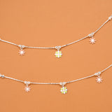 Multicolour Tri Floral Fancy Silver Baby Anklets