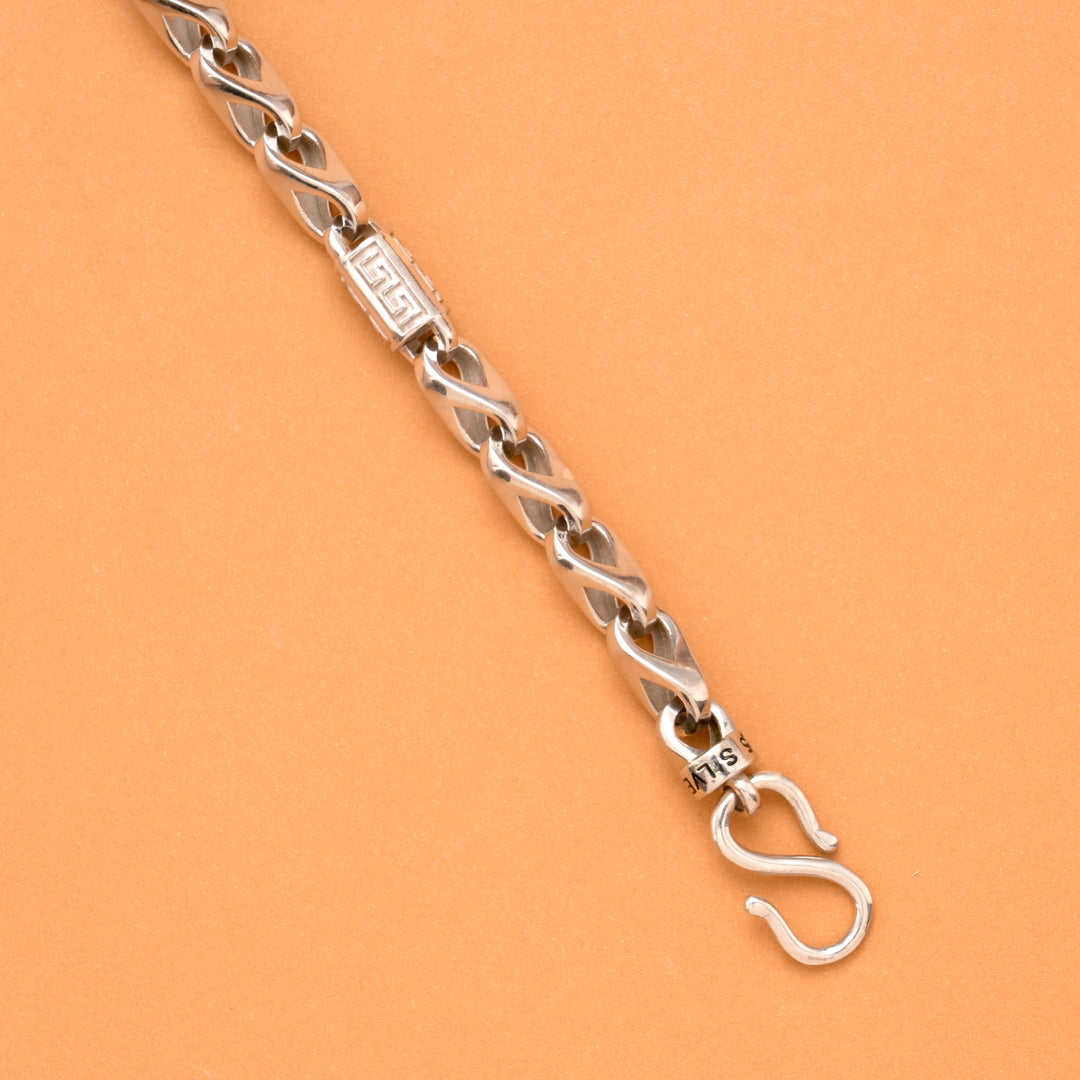 Strong Infinity Twisted Men's Silver Bracelet