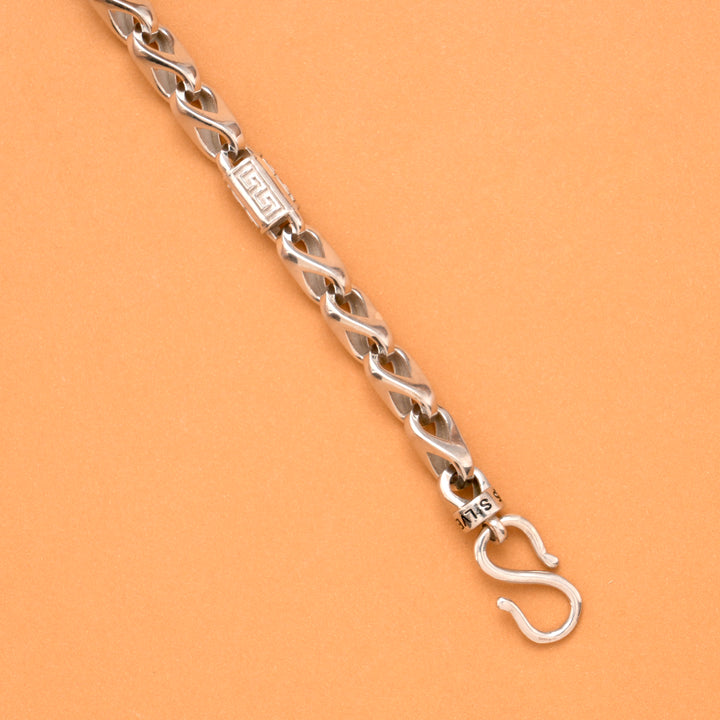 Strong Infinity Twisted Men's Silver Bracelet