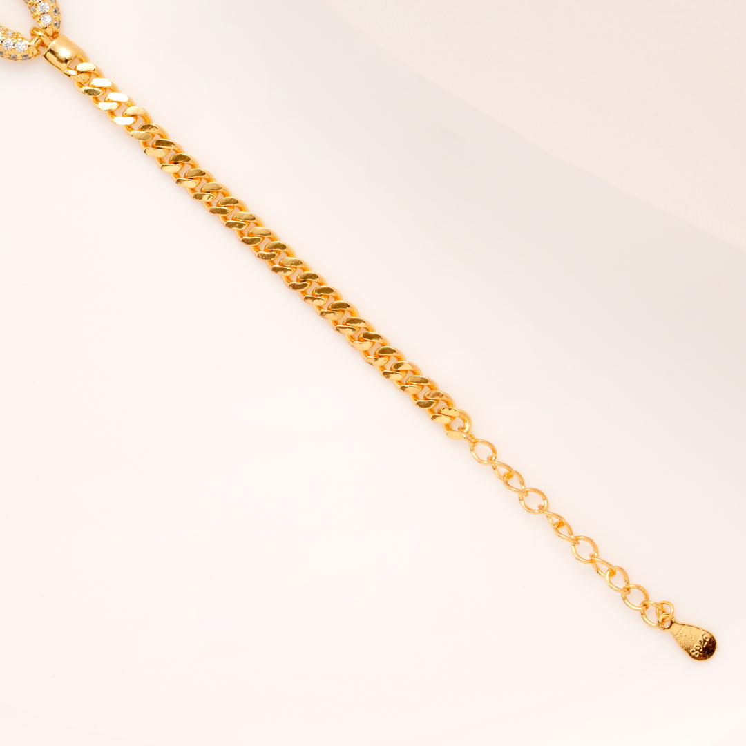 Oval Radiance with Chain Golden Bracelet