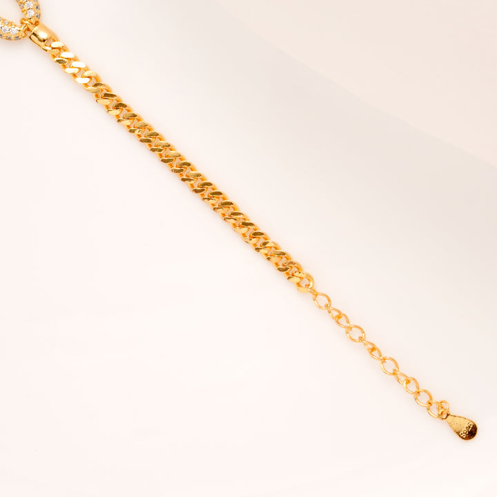 Oval Radiance with Chain Golden Bracelet
