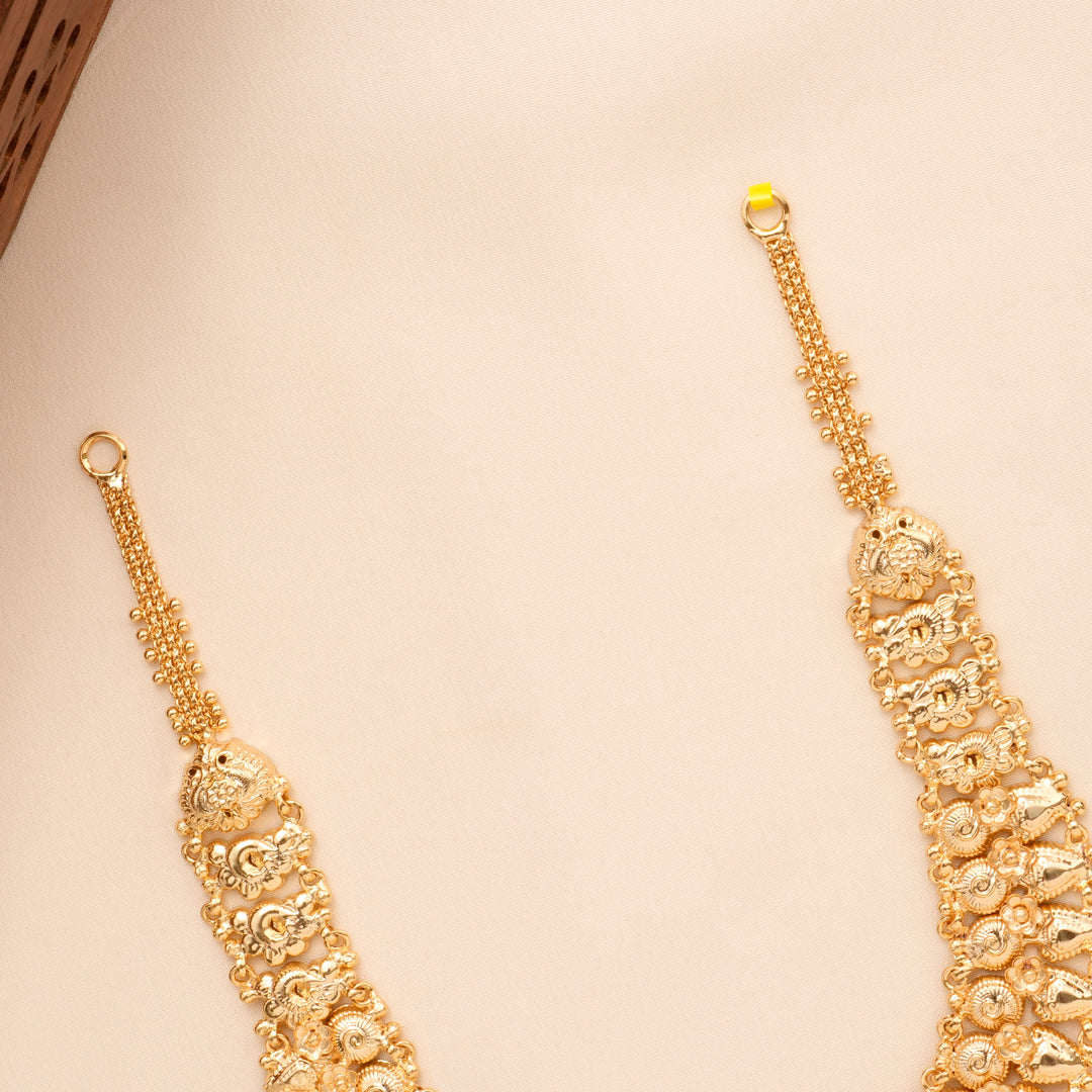 Devi Lakshmi with peacock Gold Plated Necklace
