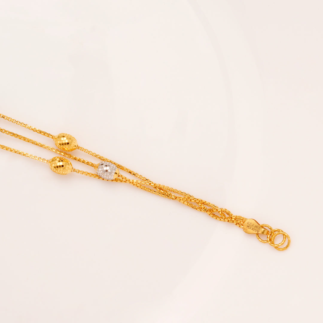 Triple Layer Gold Beaded Bracelet for Women