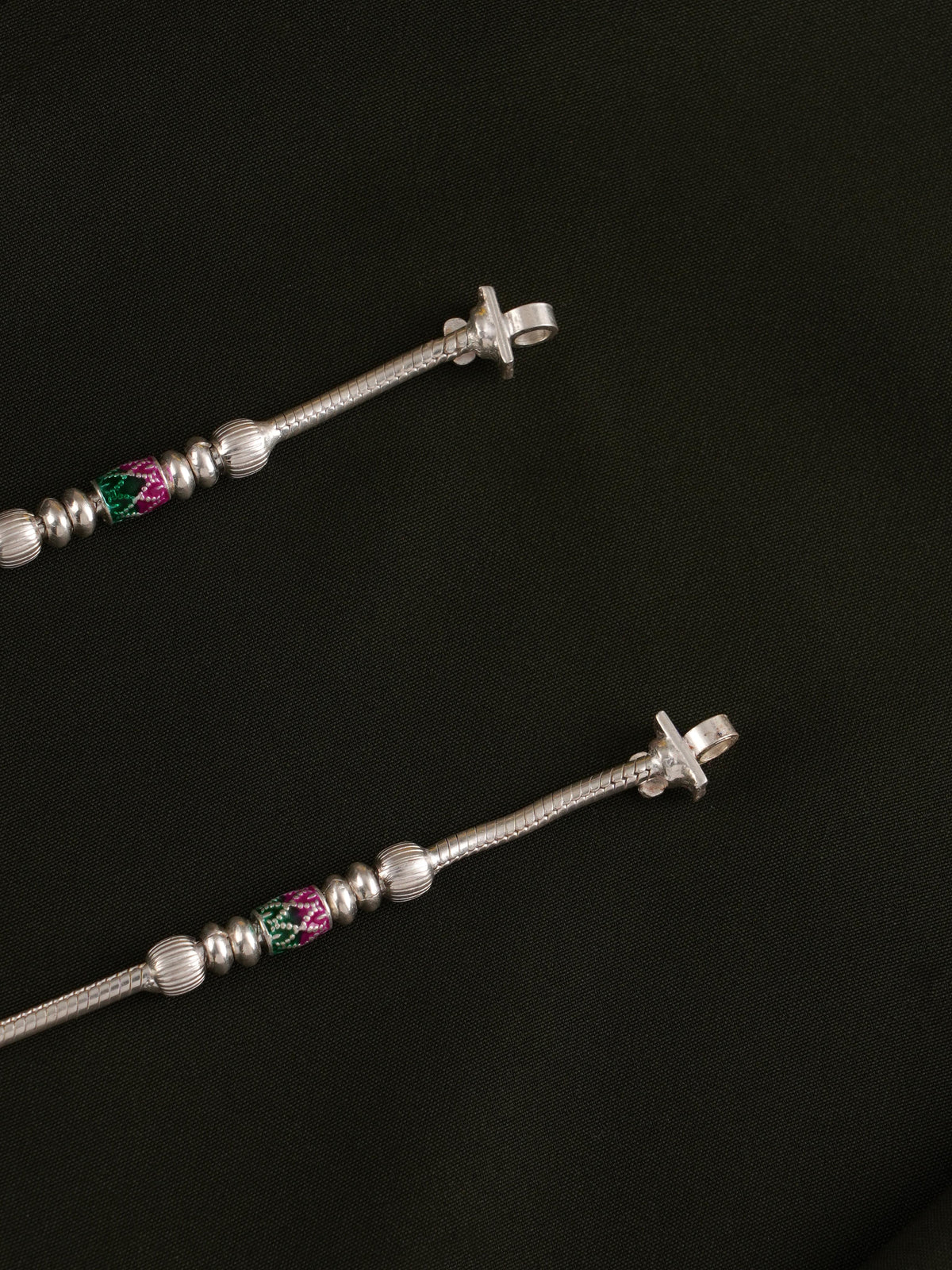 Barrel Payal Silver Anklet