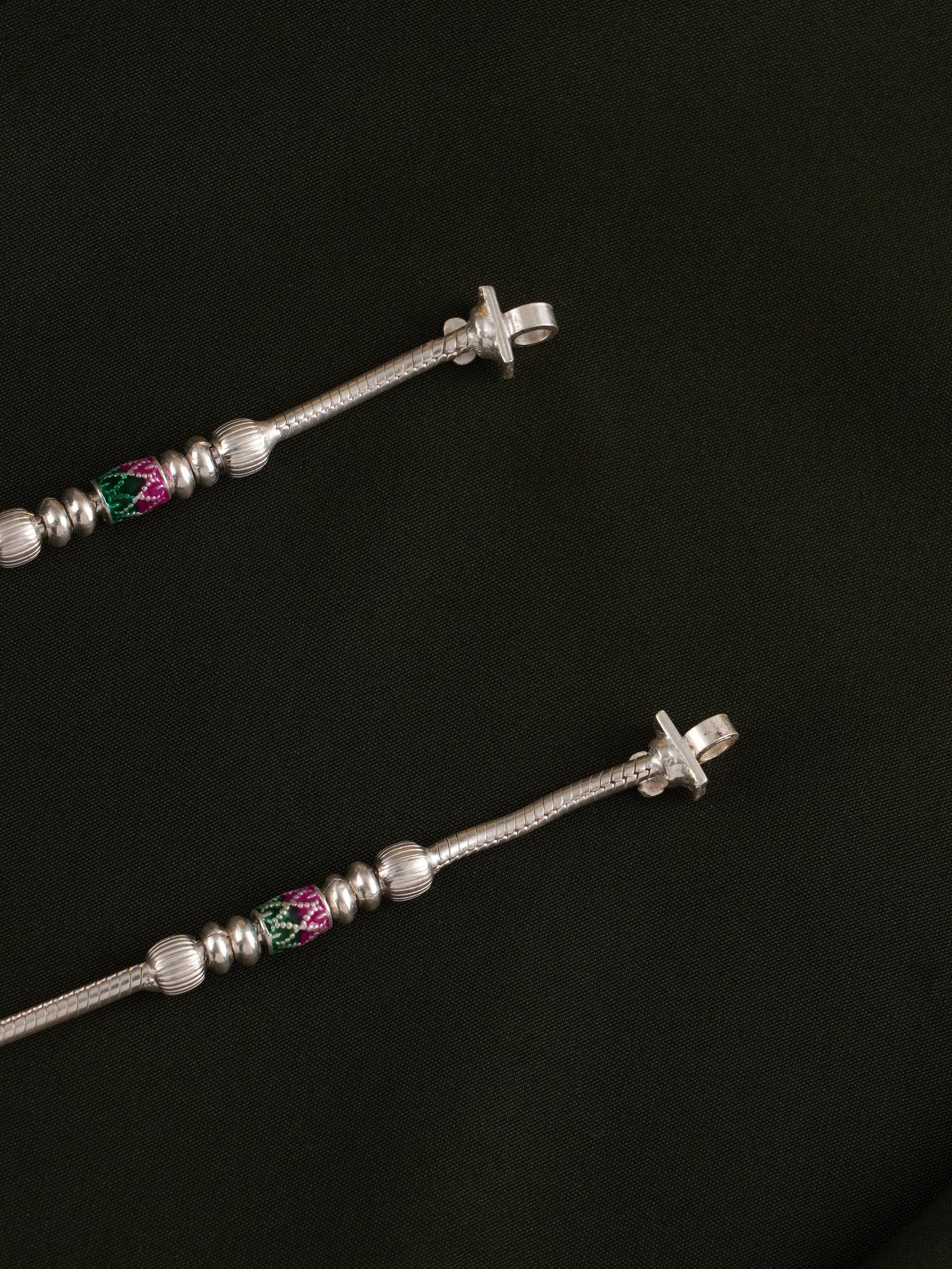 Barrel Payal Silver Anklet
