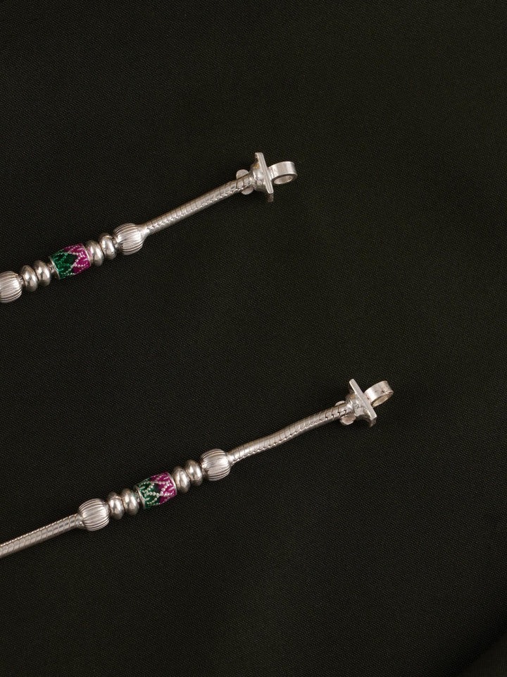 Barrel Payal Silver Anklet